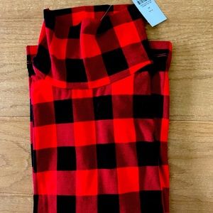 Reduced! NWT Loft Black & Red Plaid Turtleneck